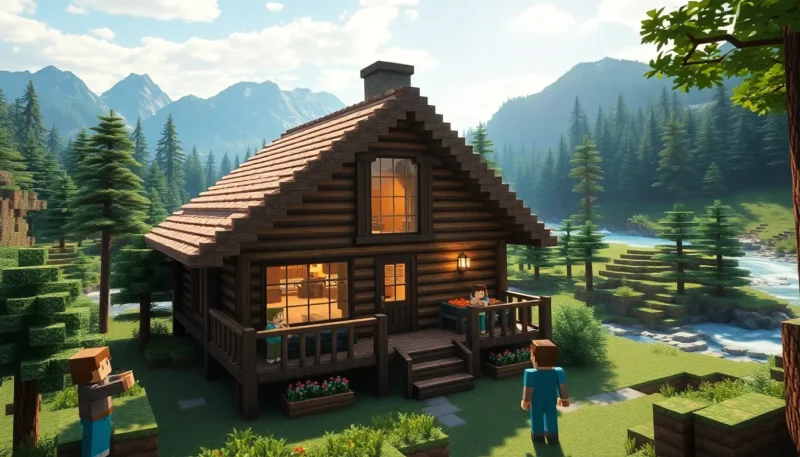 minecraft spruce cabin